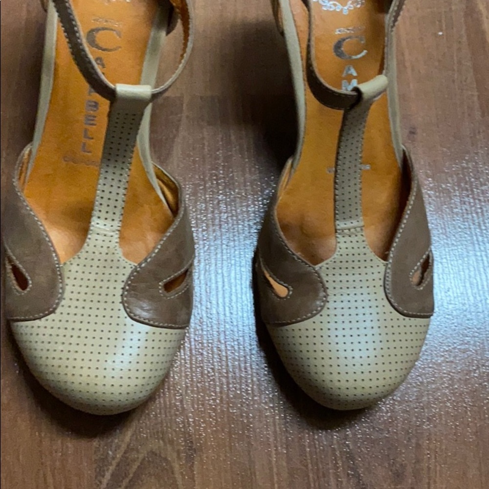 Jeffrey Campbell Leather Retro T Strap Shoes